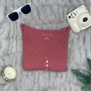 Pink Short Sleeve Shirt from American Eagle